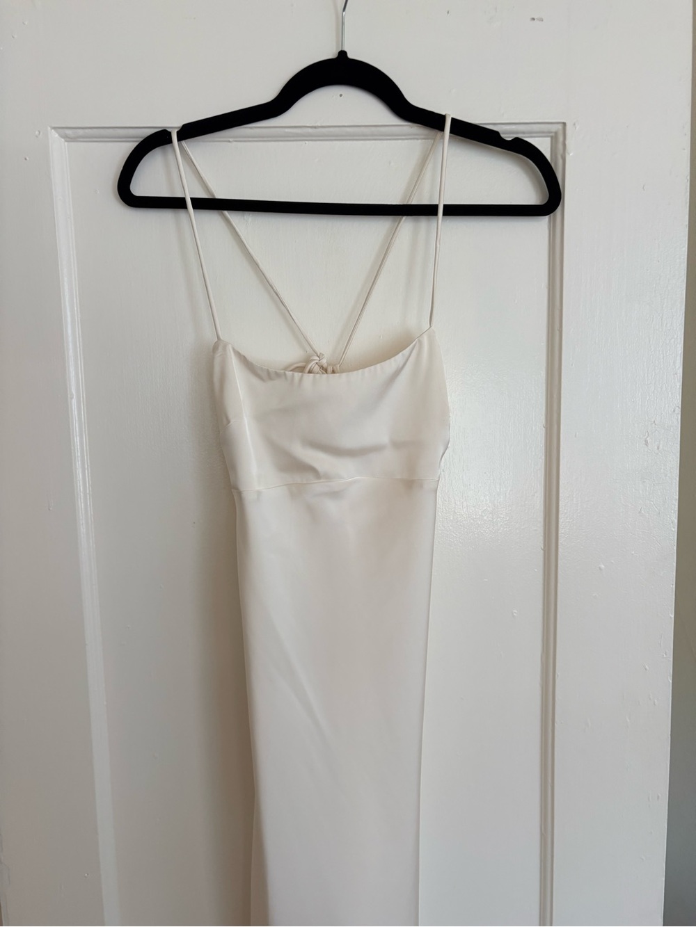 H&M Minimal White Slip Maxi Dress with slit - Picture 4 of 9